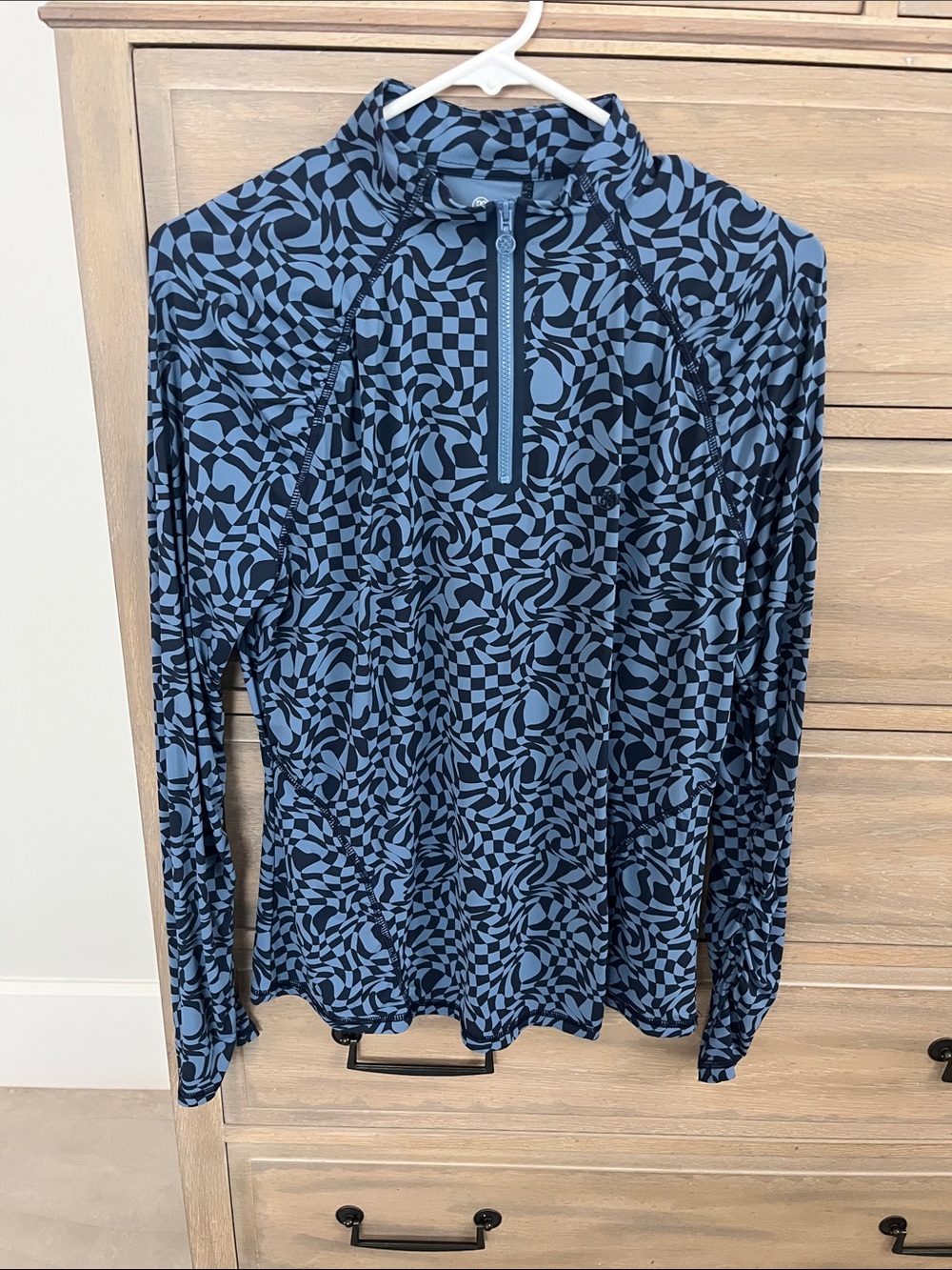 G/Fore Blue Geo Print Long Sleeve Golf Top